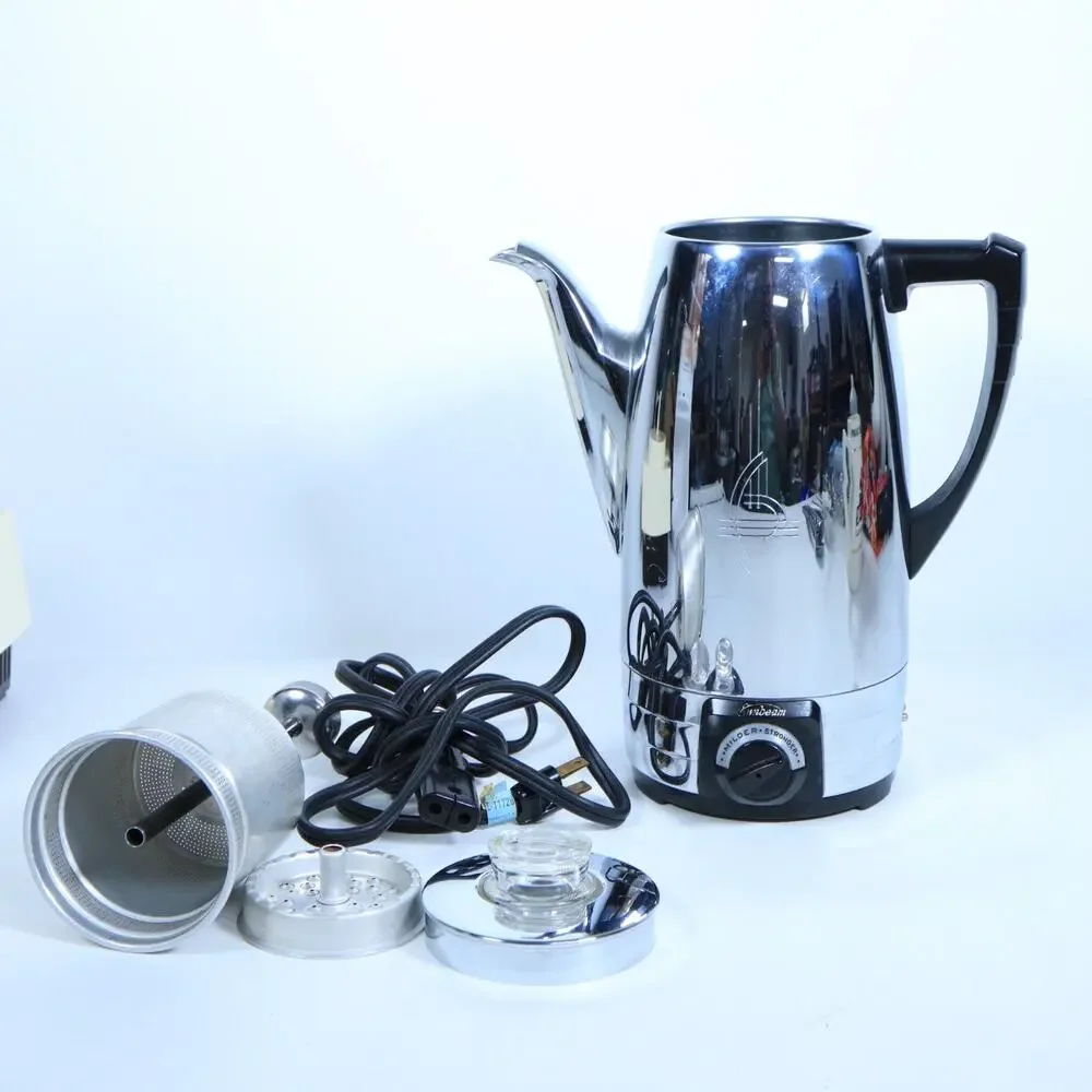 Vintage Sunbeam Coffeemaster Automatic Percolator Model AP Chrome 1959 Art Deco